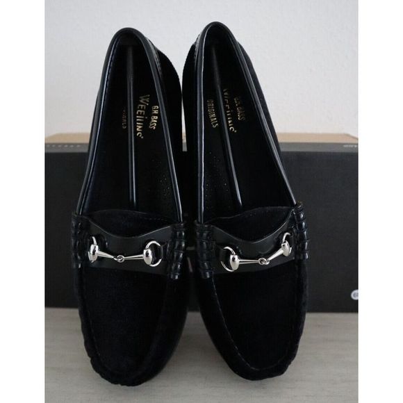 Weejuns by G.H Bass & Co. Men's Sz 6 Black Lianna Velvet/Leather Loafers $135 - Picture 6 of 8